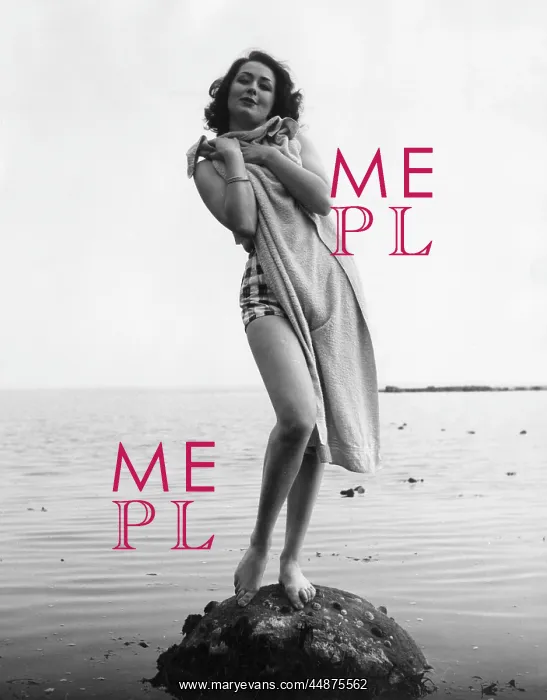 : GIRL ON ROCK 1950S : GIRL ON ROCK 1950S
