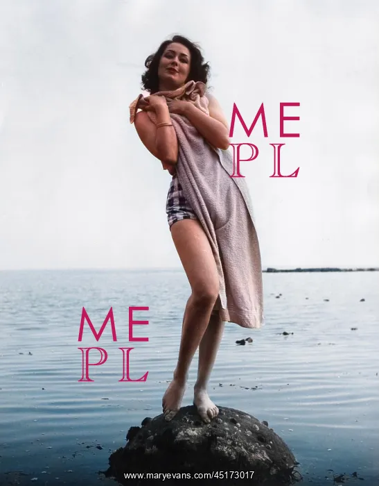 : GIRL ON ROCK 1950S : GIRL ON ROCK 1950S