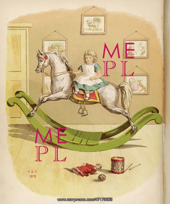 : Girl on rocking horse : Girl on rocking horse