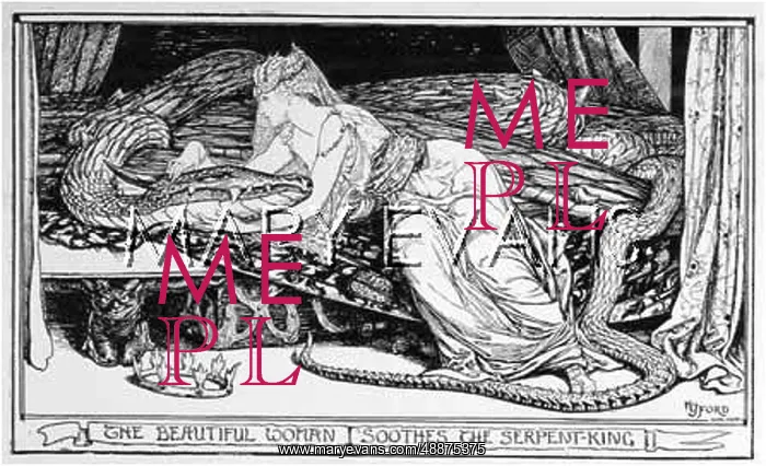 : GIRL & SERPENT IN BED : GIRL & SERPENT IN BED