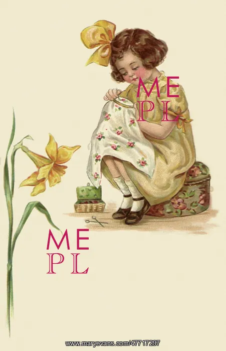  : Girl Sewing Sampler