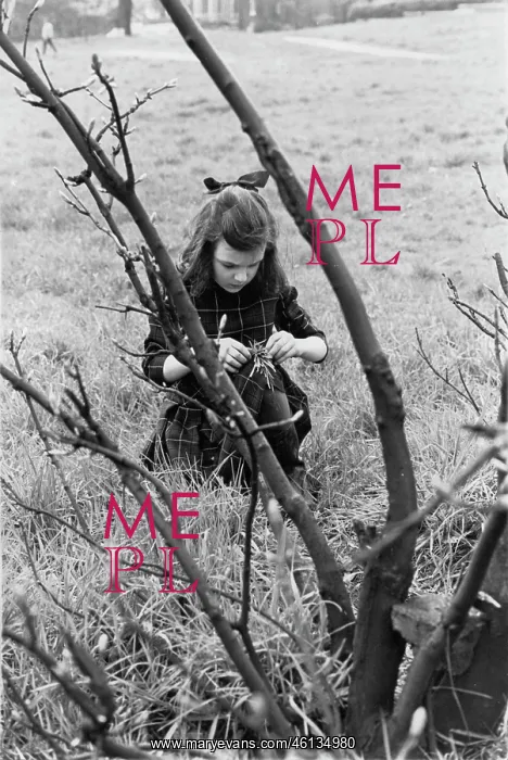 : Girl sitting in long grass : Girl sitting in long grass