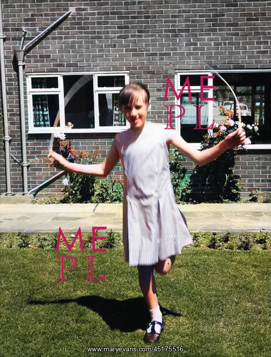 : GIRL SKIPS IN GARDEN : GIRL SKIPS IN GARDEN
