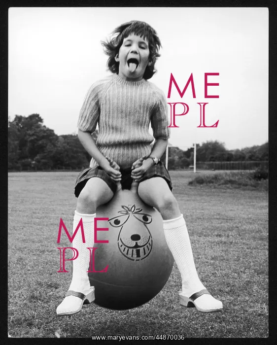 : Girl on a spacehopper 3 of 4 : Girl on a spacehopper 3 of 4