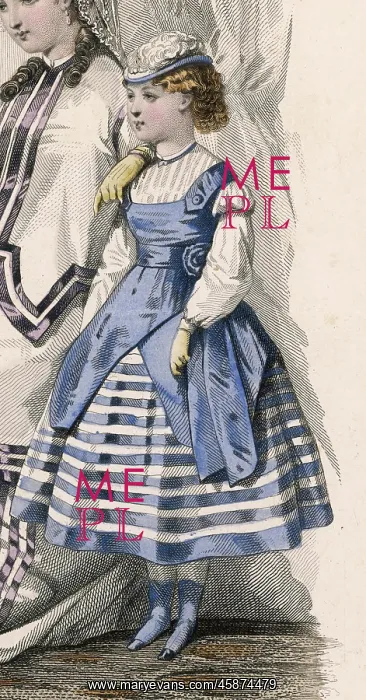 : GIRL IN STRIPES 1868 : GIRL IN STRIPES 1868