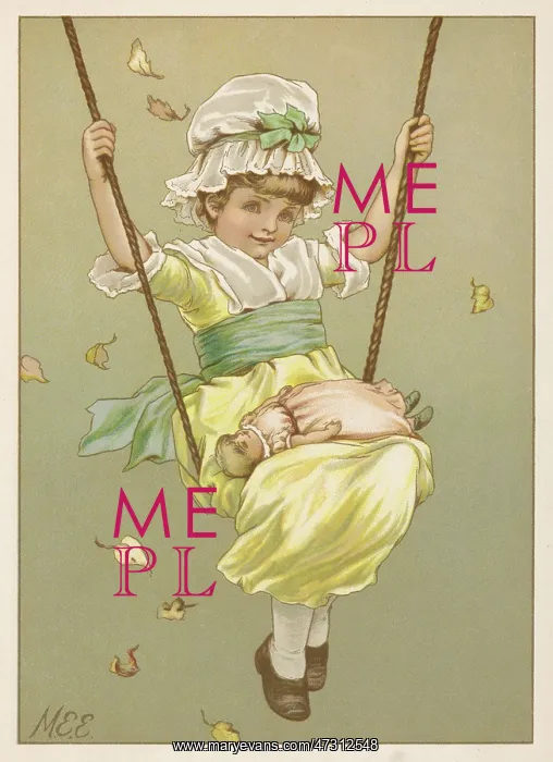 : GIRL ON SWING C1885 : GIRL ON SWING C1885