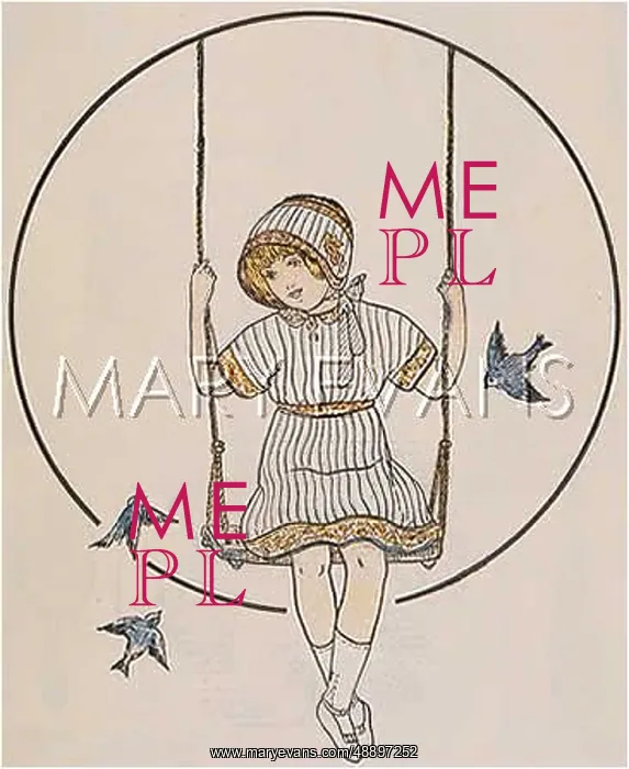: GIRL ON SWINGS C1912 : GIRL ON SWINGS C1912