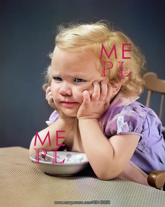 : Girl at Table with Head Cradled in Both Hands : Girl at Table with Head Cradled in Both Hands