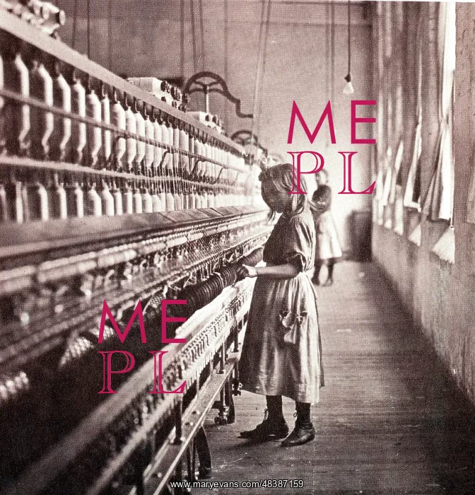 : Girl tending a spinning machine, circa 1900. At : Girl tending a spinning machine, circa 1900. At