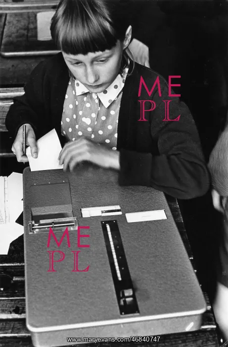 : Girl using Easatutor at a Leicester school : Girl using Easatutor at a Leicester school