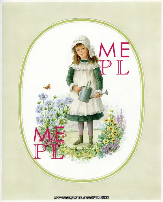 : Girl with a watering can : Girl with a watering can