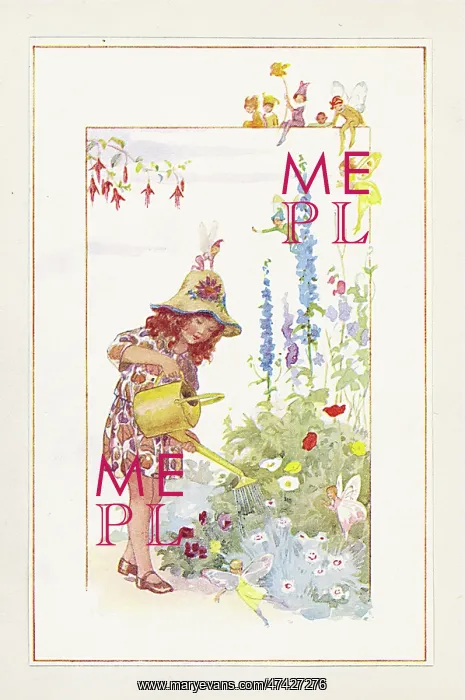: Girl watering flowers : Girl watering flowers