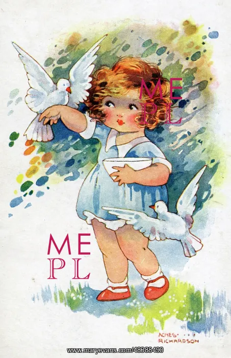  : Girl with white doves