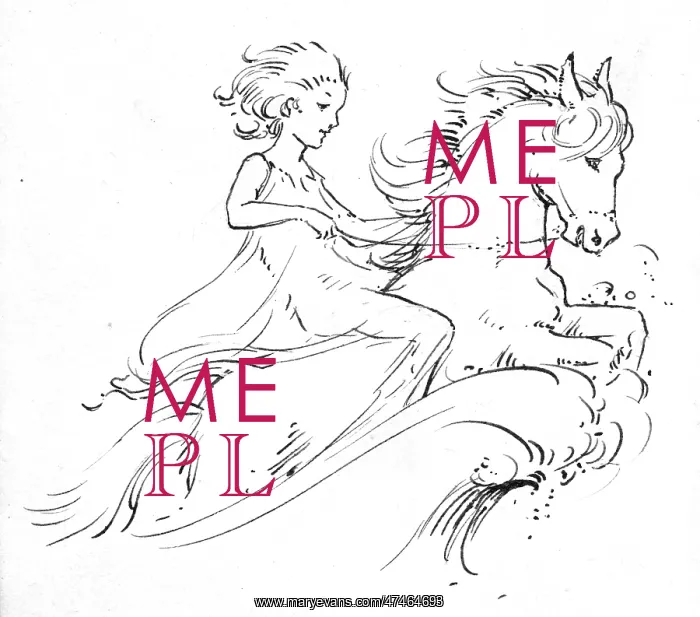 : Girl on white pony : Girl on white pony