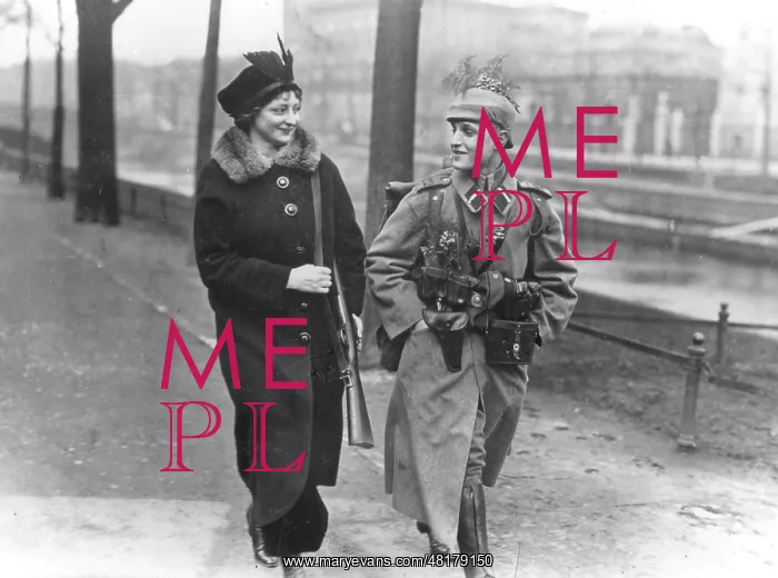: A girlfriend accompanies a soldier to the barracks, 1914 : A girlfriend accompanies a soldier to the barracks, 1914