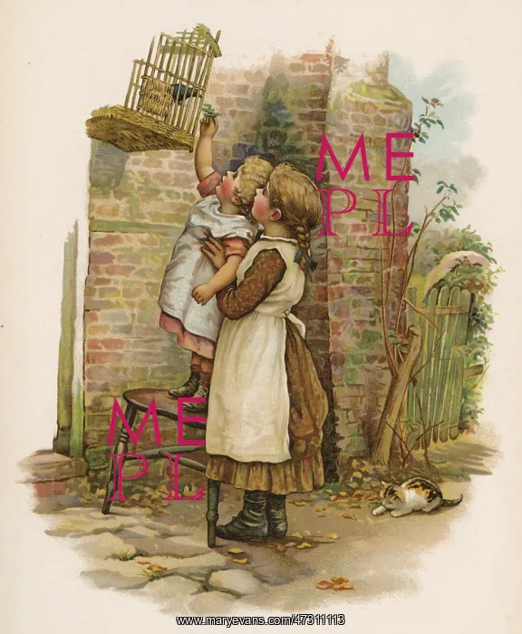  : GIRLS WITH BIRD IN CAGE