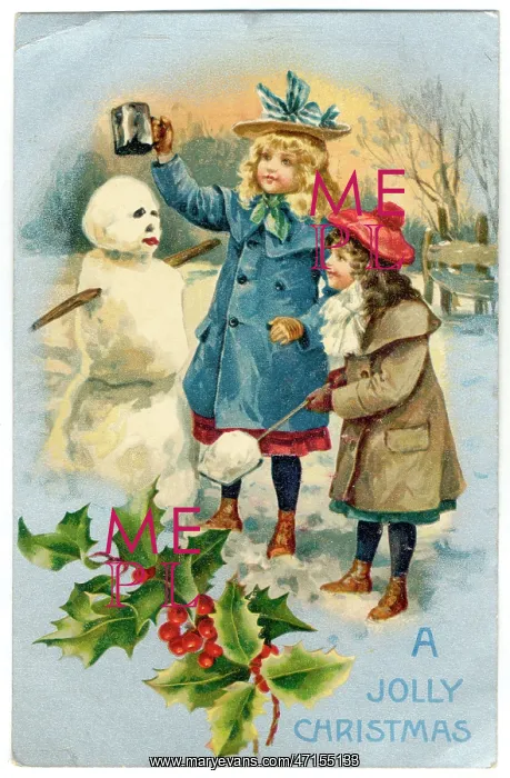  : Two girls crowning their snowman