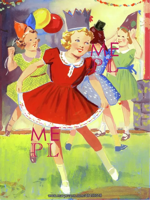 : Girls dancing at a children's party : Girls dancing at a children's party