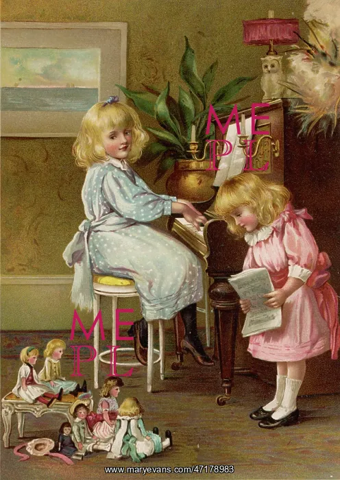 : Girls give dolls a concert : Girls give dolls a concert