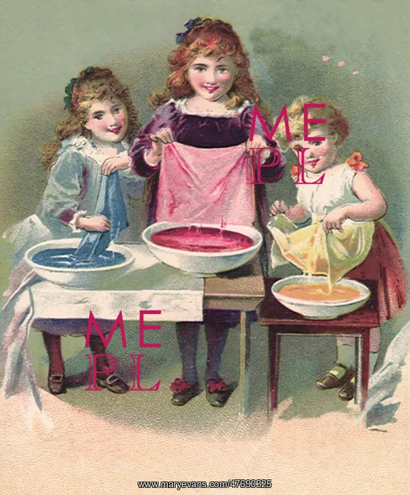  : Girls Dyeing Cloth