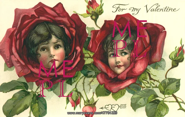  : Girls Faces in Roses