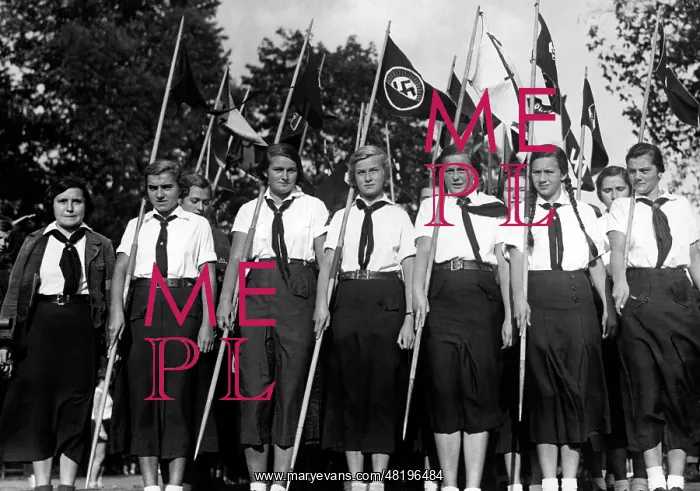 : Girls with flags, 1937 : Girls with flags, 1937