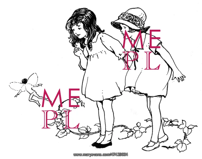 : Two girls looking at a fairy : Two girls looking at a fairy