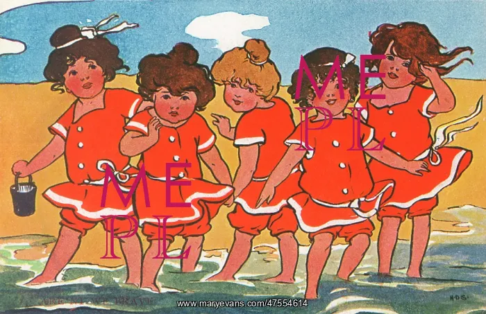 : Girls padding in the sea : Girls padding in the sea