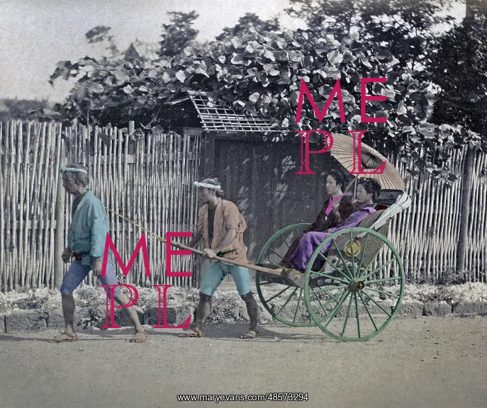  : Girls in rickshaw, Japan, circa 1880s