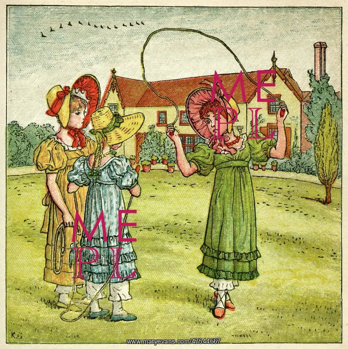 : Three girls with skipping ropes : Three girls with skipping ropes