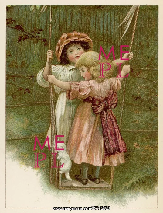 : GIRLS SWINGING C1885 : GIRLS SWINGING C1885