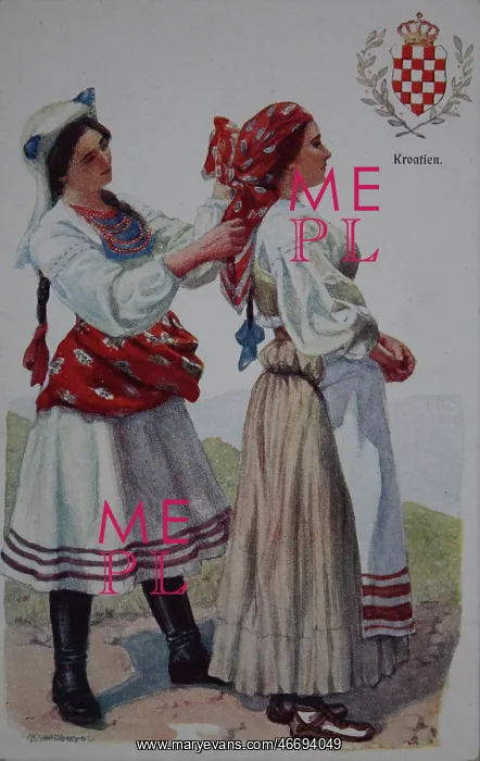 : Two girls in traditional costume from : Two girls in traditional costume from
