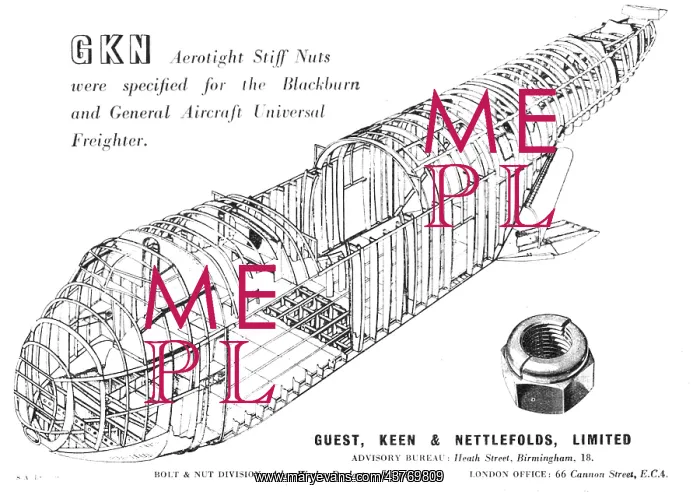 : GKN Aerotight Stiff Nuts - 1950 Advert : GKN Aerotight Stiff Nuts - 1950 Advert