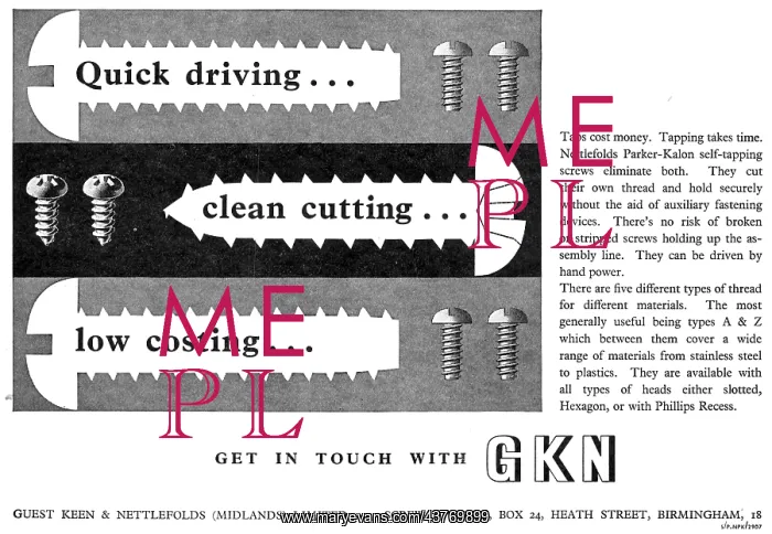 : GKN Parker-Kalon Self Tapping Screws : GKN Parker-Kalon Self Tapping Screws