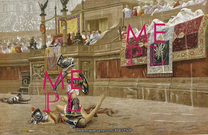 : Gladiators in the Roman arena: spectators are : Gladiators in the Roman arena: spectators are
