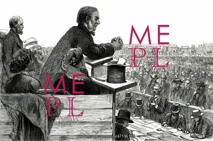 : Gladstone addresses a crowd on Blackheath : Gladstone addresses a crowd on Blackheath