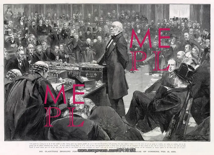 : Gladstone Bringing Forward Irish Home Rule Bill 1893 : Gladstone Bringing Forward Irish Home Rule Bill 1893