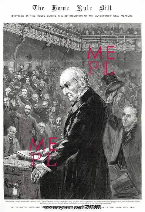 : Gladstone delivering Speech of the Second Home Rule Bill : Gladstone delivering Speech of the Second Home Rule Bill