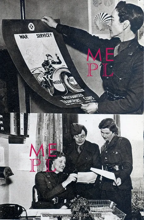 : Gladys Calthrop with poster : Gladys Calthrop with poster