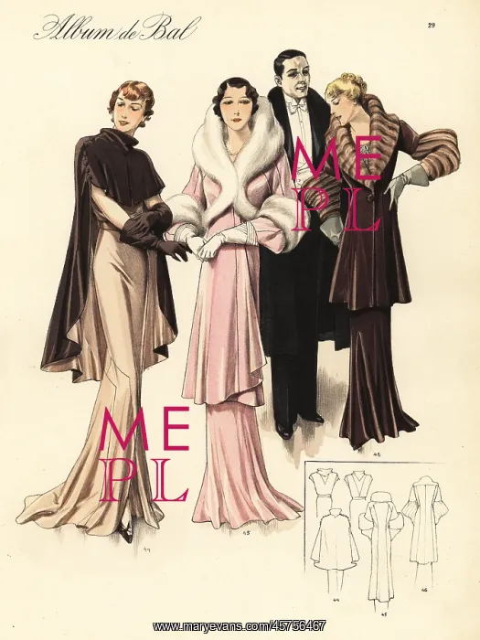 : Glamorous evening outfits, 1935 : Glamorous evening outfits, 1935
