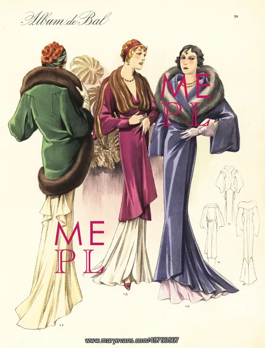 : Glamorous evening outfits, 1935 : Glamorous evening outfits, 1935