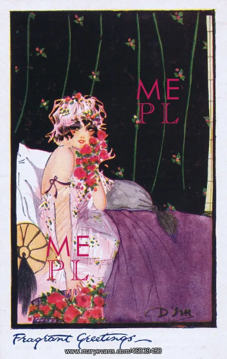  : Glamour art deco postcard by Dolly Tree