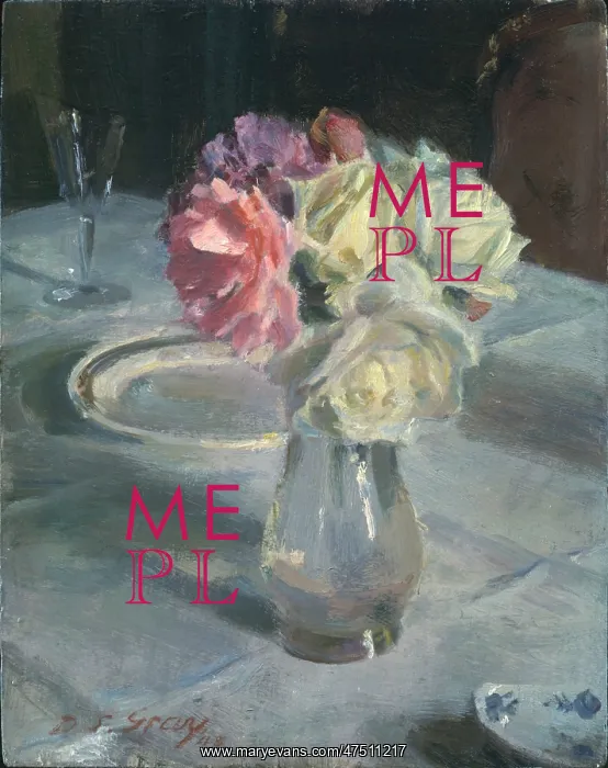 : A Glass with Cream and Pink Roses : A Glass with Cream and Pink Roses