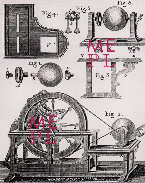 : Glass globe static electric machine. (Paris, 1753) : Glass globe static electric machine. (Paris, 1753)