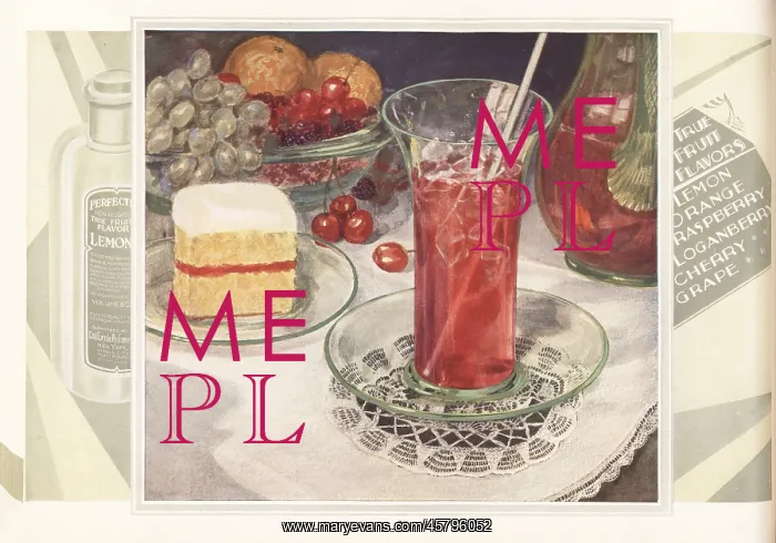 : Glass of iced fruit juice with straw, slice of : Glass of iced fruit juice with straw, slice of