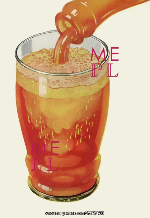 : Glass of Orange Soda : Glass of Orange Soda