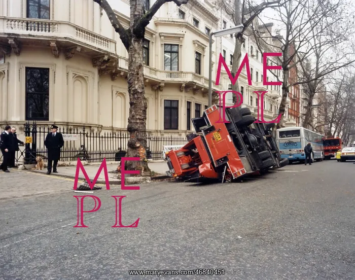 : GLC-LFB Turntable ladder overturned on roadway : GLC-LFB Turntable ladder overturned on roadway