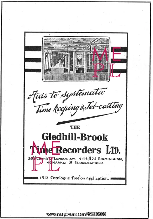 : The Gledhill-Brook Factory Time Recorder : The Gledhill-Brook Factory Time Recorder