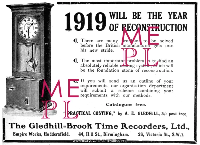 : Gledhill-Brook Factory Time Recorders : Gledhill-Brook Factory Time Recorders