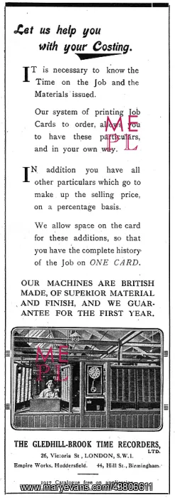 : The Gledhill-Brook Factory Time Recorders : The Gledhill-Brook Factory Time Recorders